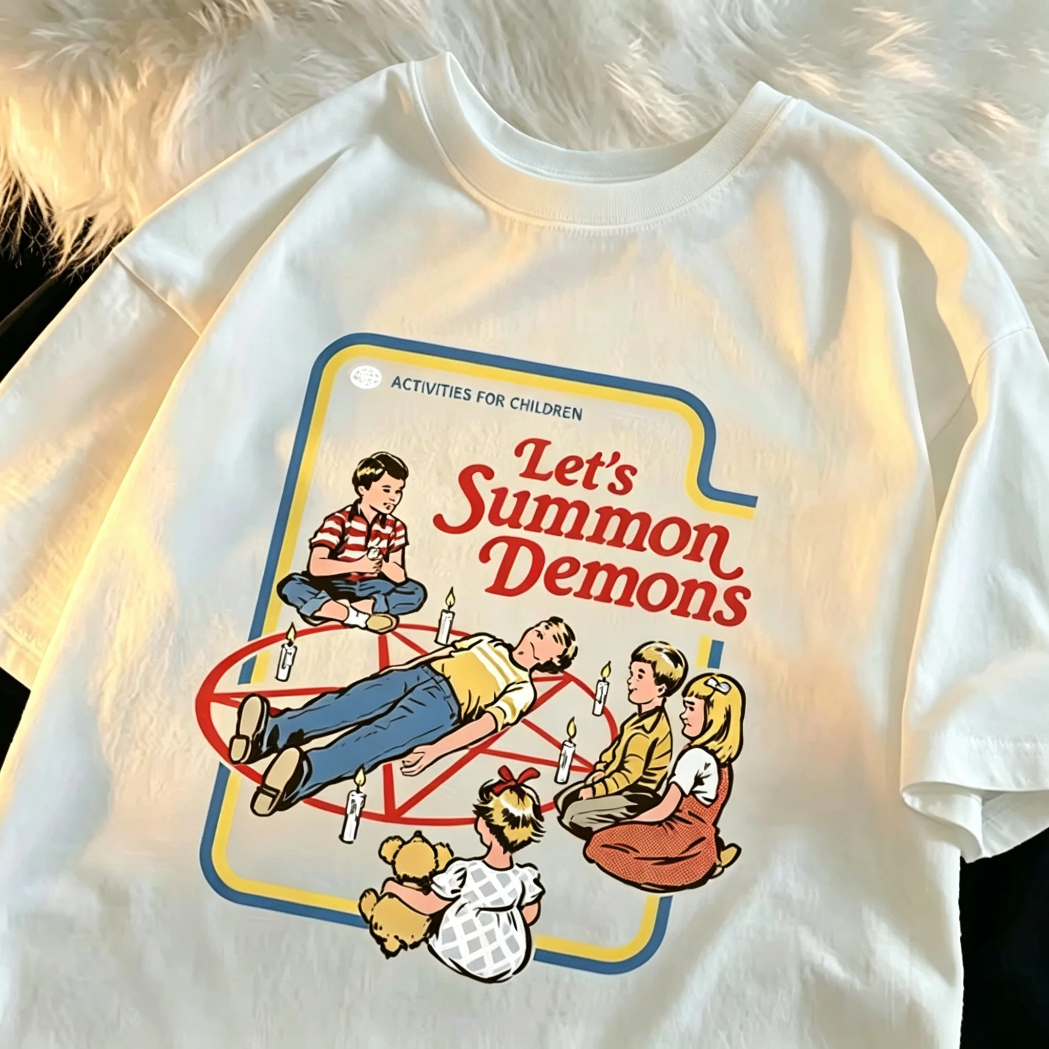 Let'S Summon Demons Master Tshirt Man Fashion Casual Tee Clothes Oversized Tshirt Hip Hop Breathable T-Shirt Cotton Tee Clothes