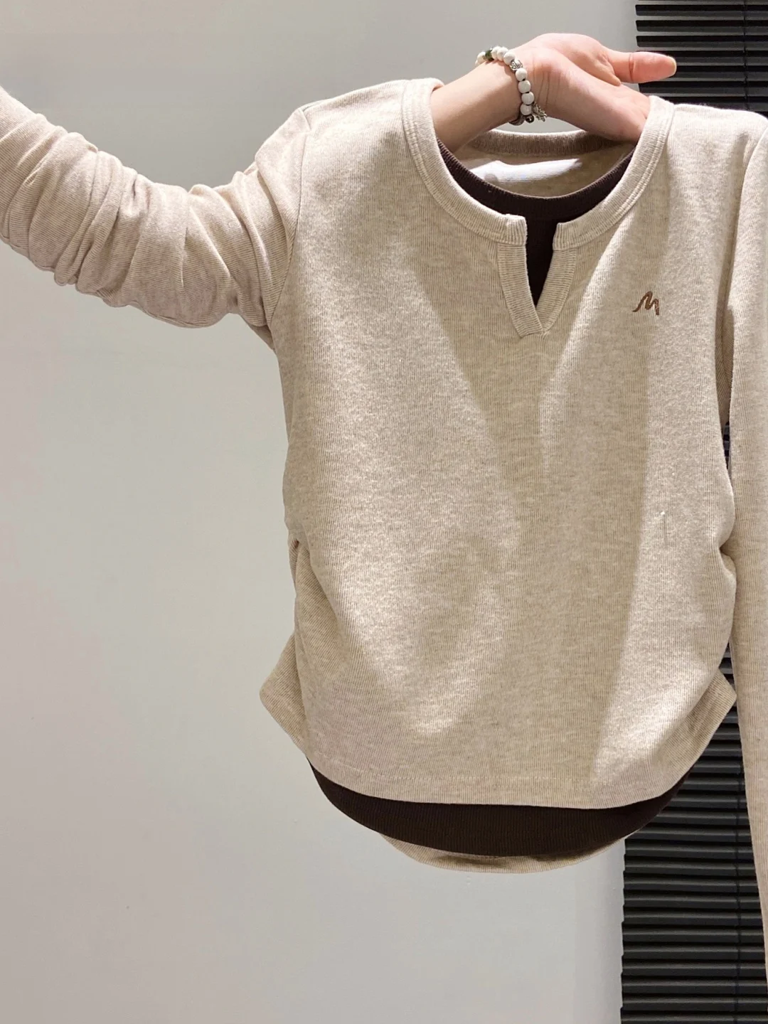 Slim Fit Long Sleeve T-Shirt Inner Wear Outerwear Casual Style Organic Bamboo Fiber Soft Comfortable Breathable Sweat Absorbent