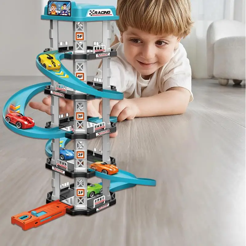 Garage Toy Racecar Track Toys Set Preschool Car Games Vehicle Playset Christmas Birthday Gift For Boy Girls Toddler Children Toy