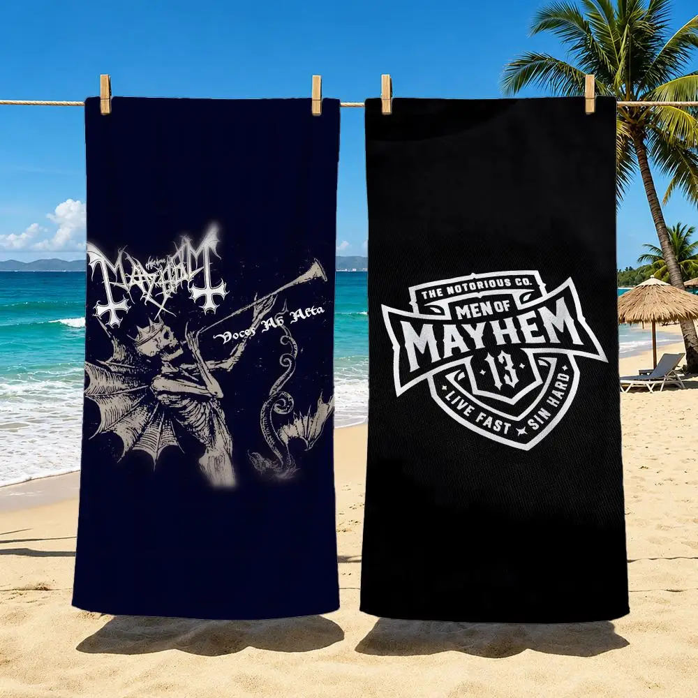 Band Mayhem / Burzum Towel Polyester Beach Towel Quick Dry Sand Free Bath Towel for Summer Pool Travel Vacation