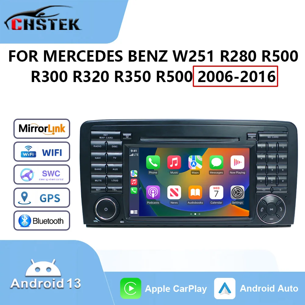 Android Car Radio For Mercedes Benz W251 R280 R500 R300 R320 R350 R500 2006-2016 4G Bluetooth Multimedia WIFI GPS CHSTEK Carplay