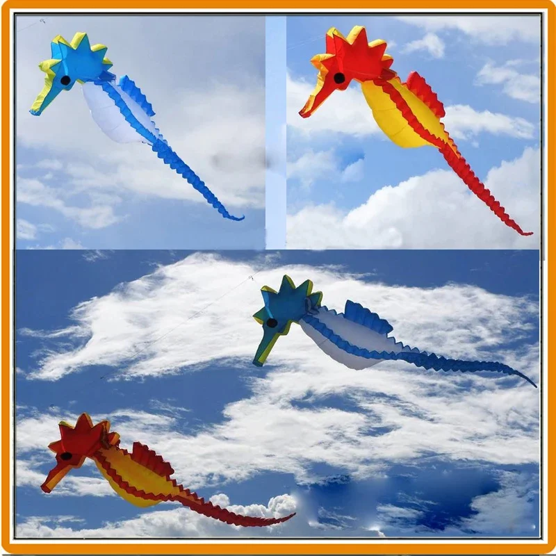 free shipping seahorse kites for adults soft kite string flying outdoor toys power infaltable kites pendant kitesurf factory