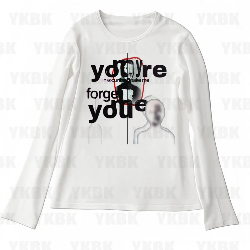 

Cute Girls Casual Baby Tank Harajuku Anime Punk Print Long Sleeve Street Tops Vintage Y2k Style Emo Women Vest 90s Fashion