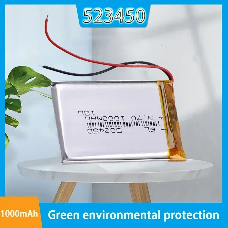 523450 New Polymer Lithium Rechargeable Battery Li-ion Battery 523450 1000mAh 3.7V for Smart Phone DVD MP3 MP4 Led Lamp