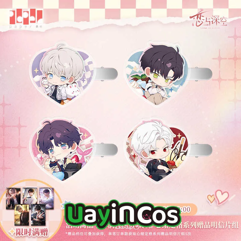 

Official Love and Deepspace Rafayel Ralayo Zayne Sylus Xavier Q Hairpins Clip Hair Hccessories Anime Figure Game Toy For Kids G