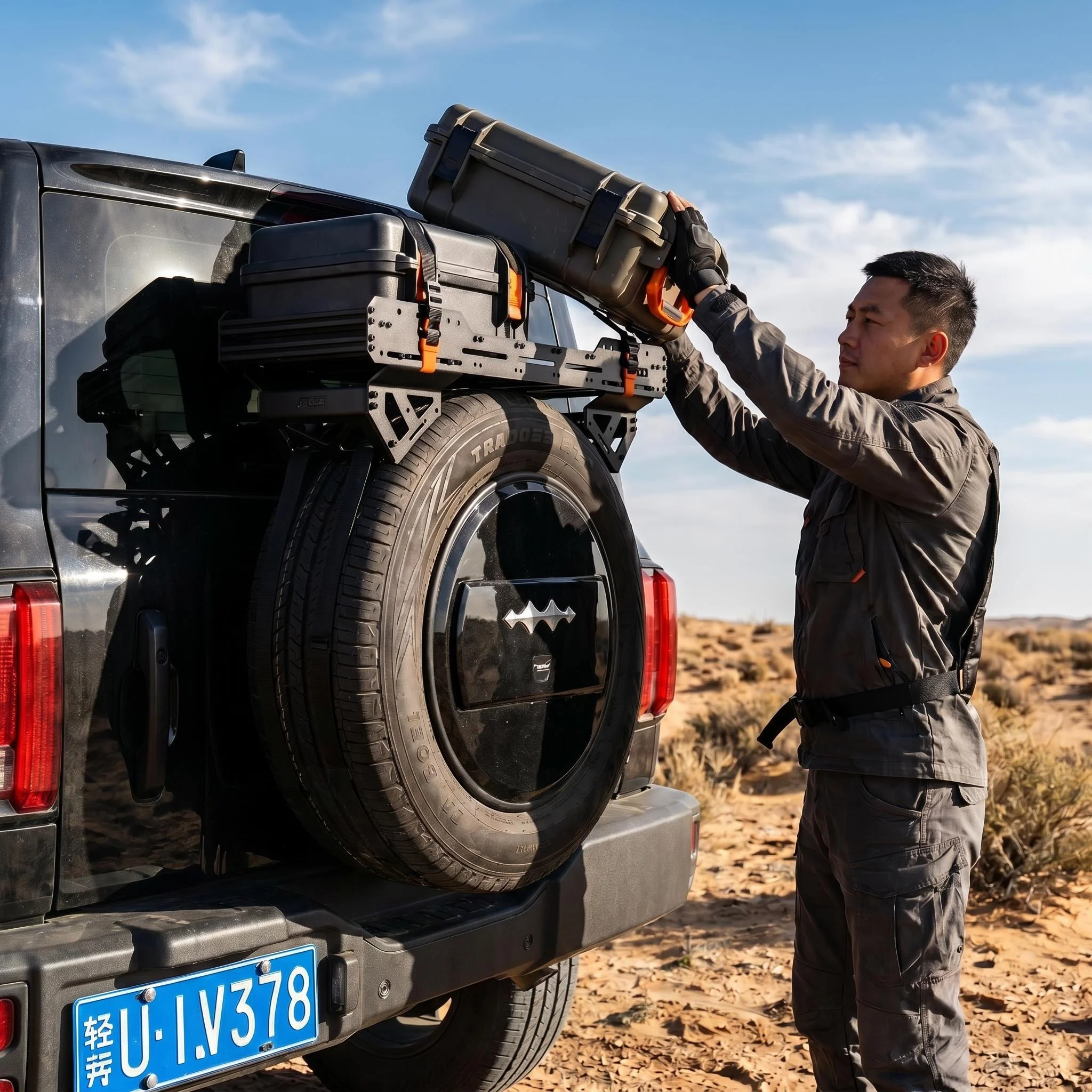 Universal Off-Road Tire Carrier Mount Bracket SUV Carriers Storage Expansion Rack for Vehicle Backup Tires