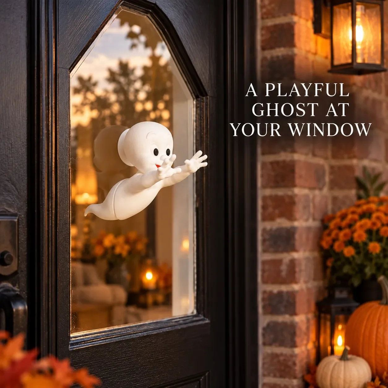 3D Flying Glass Ghost Decoration Front Door Glass Cabinet for Halloween Parties