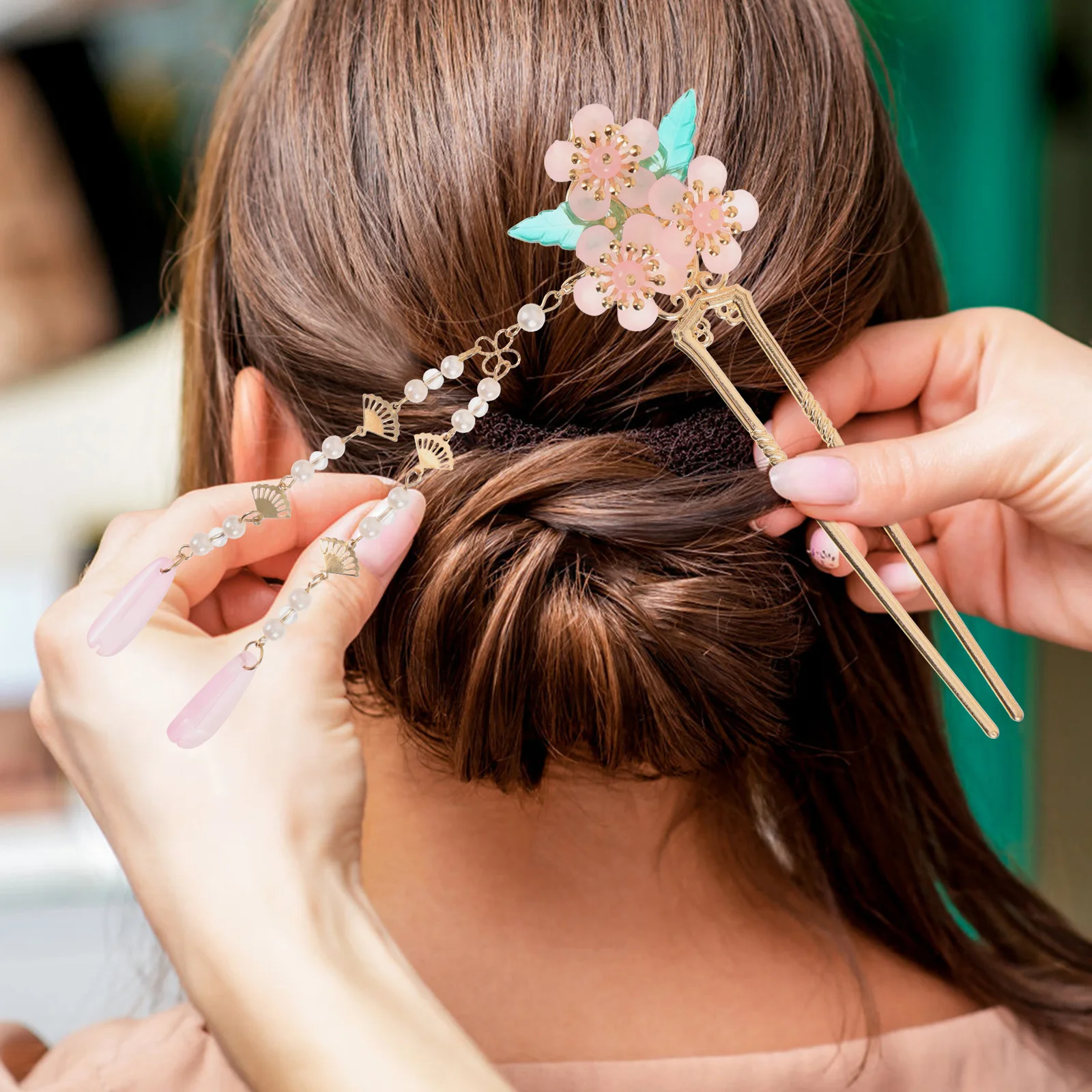 

1Pcs Charming Chinese Hair Stick Ancient Style Hanfu Dangle Hair Pin Traditional Hair Accessories for Women
