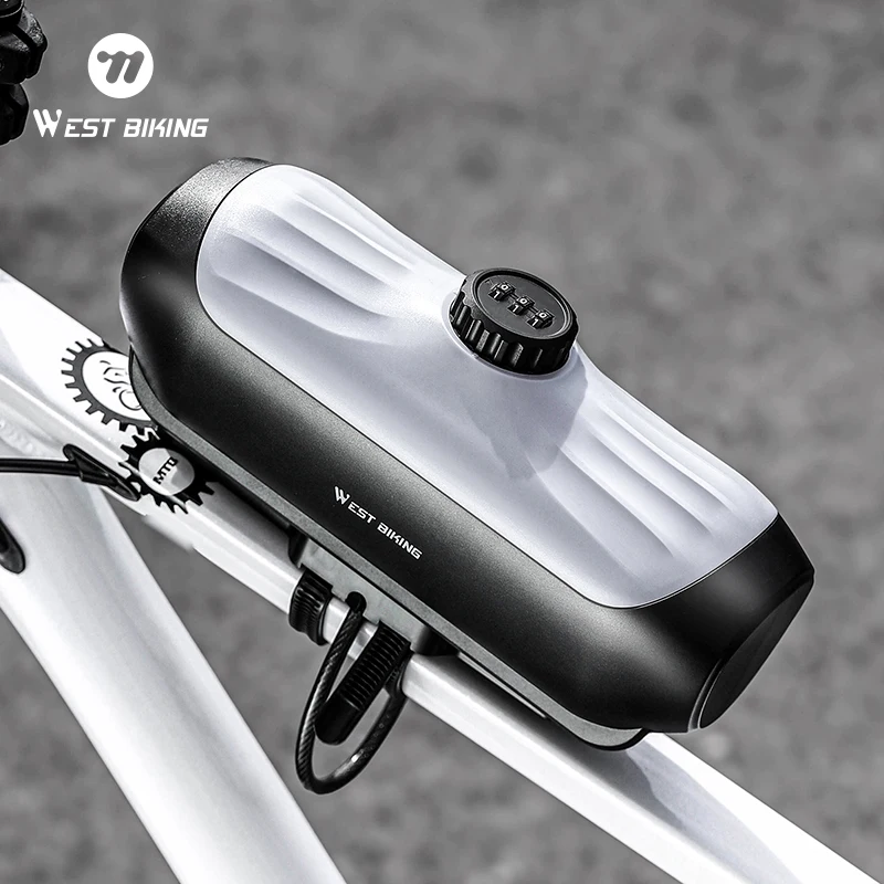 

WEST BIKING Велосипедный ящик для инструментов с паролем, сумка на раму велосипеда, непромокаемый противоугонный ящик для инструментов, ящик для хранения очков, аксессуары для горного велосипеда