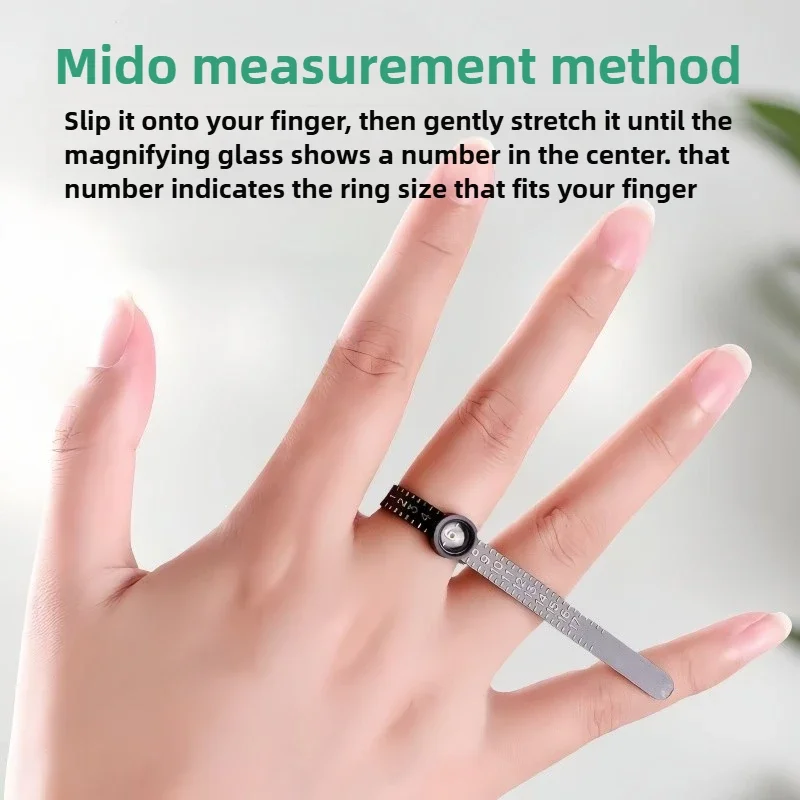 Ring with magnifying glass Measurement Ring with ring Flexible ruler Plastic size ring Size Filter Ring ruler