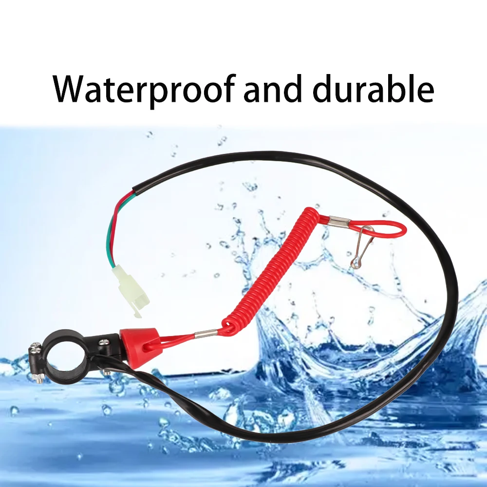 Motorrad Motor Kill Stop Schalter Boot Außenbordmotor Moto Stop Schalter Sicherheit Lanyard Für ATV Yamaha Kawasaki Roller – Detail 6