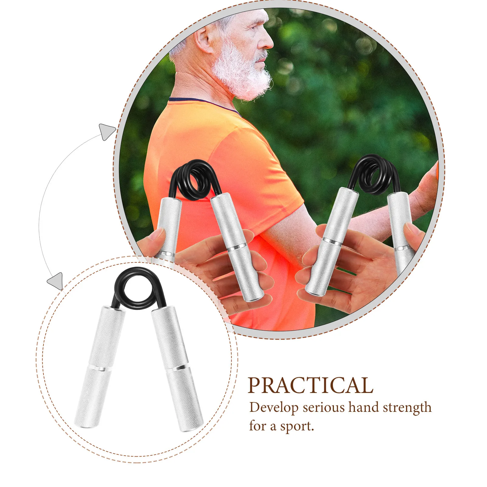 90 Grade Heavy Grip Hand Grippers Aluminum Construction Knurled Handles for Serious Grip Strength Forearm Wrist