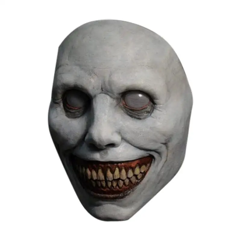 

Scary Halloween Face Cover Cosplay Halloween Headgear Smiling Horror Face Cover Evil Creepy Scary Halloween Devil Costume Party