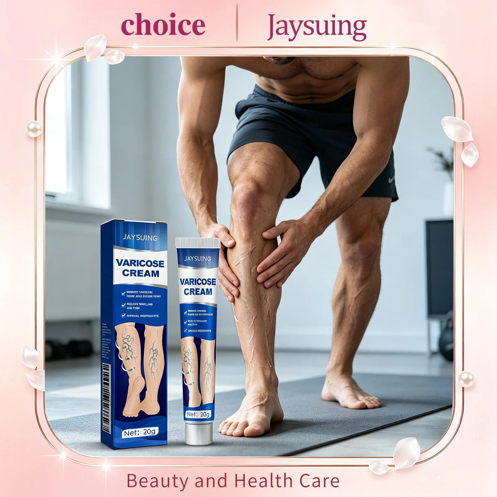 Jaysuing Herbal Varicose Vein Repair Ointment Soothing Relieve Leg Soreness Pain Eliminate Visible Varicose Veins Leg Care Cream