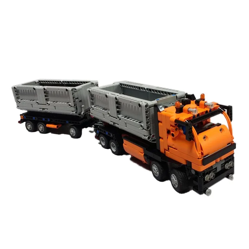 MOC-25921 Building Block Container Truck Model Ornament, 1150 Pieces, Children's Birthday, Christmas, and New Year Toy Gift
