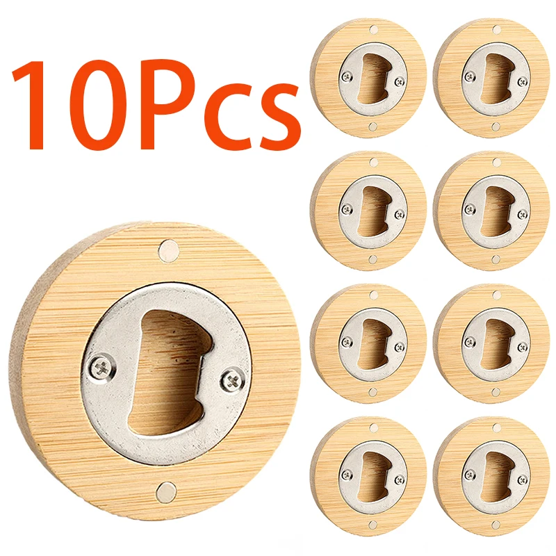 

10Pcs Magnetic Beer Bottle Opener Bottle Cap Opener Fridge Magnet Wine Beverage Drinking Opener for Camping and Traveling