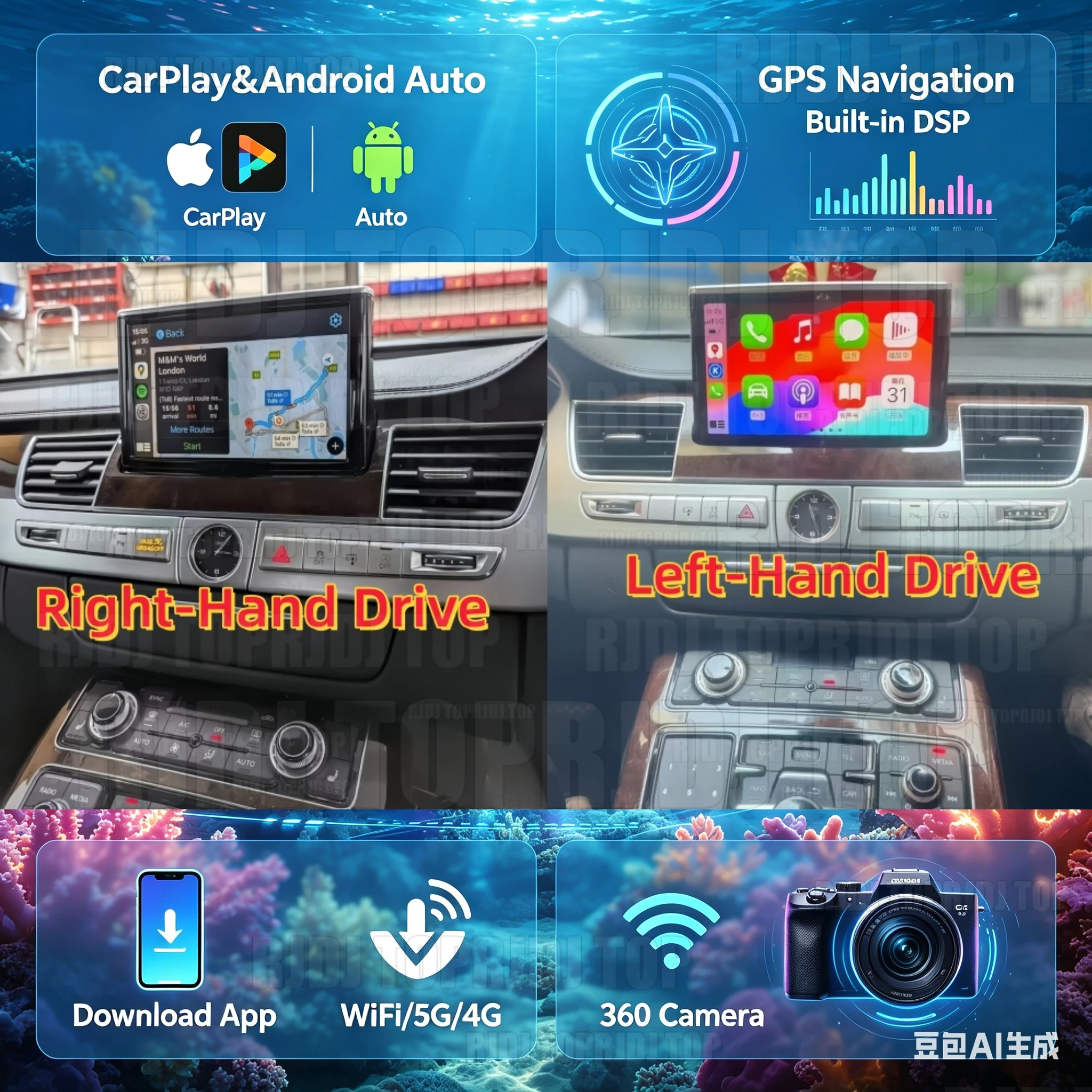 8inch Android 13 For Audi A8 D4 2011-2017 Carplay Car Radio Player GPS Navigation Auto Stereo Multimedia 4G SIM Satnav Head unit