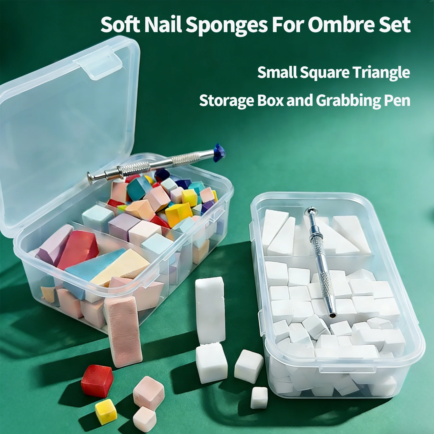 

Набор губок Nailpop Multi Shape для омбре, френч-маникюра, градиентного нанесения, легкого и чистого нанесения, маникюрный набор с держателем для ручек, 92 шт.