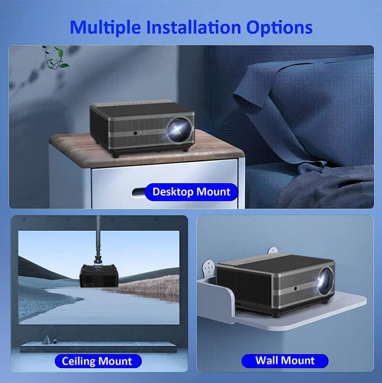 2025 New 4K Smart Projector Android 9 5G WIFI LED 8K Video Full HD 1080P Mini Home Theater Projector Proyector