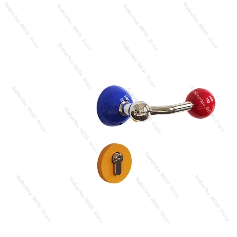 

Adorable Bauhaus Dopamine Style Kids Magnetic Door Lock Silent Mechanical Split Lock for Indoor Bedroom Wooden Doors Cute