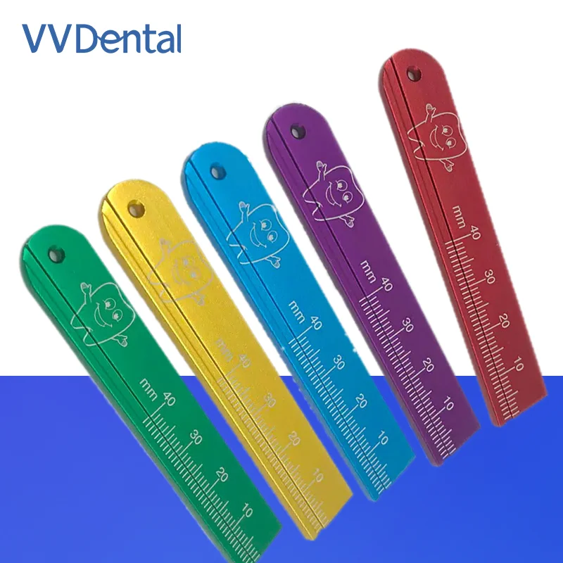 1pc Dental Rulers Aluminium Dentist Endo Finger Ruler Measure Scale Endodontic Dental Instruments Measuring Aluminium Endo Ruler