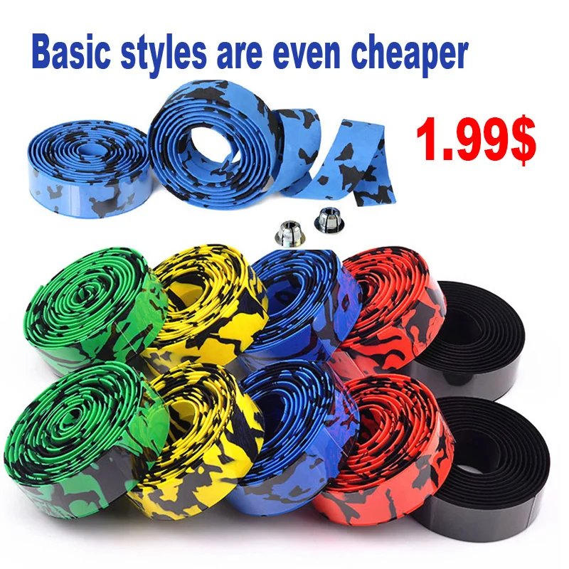 Bicycle Handlebar Tape Anti-Vibration PU EVA Bent Cycling Road Bike Tapes Racing Breathable Non-Slip Handle Bar Belt Wrap