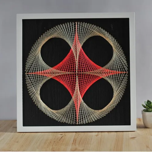 Geometric Winding Painting Nail String Silk Painting DIY Material Kit Family Group Building Decorative Art Home Fabric Sewing