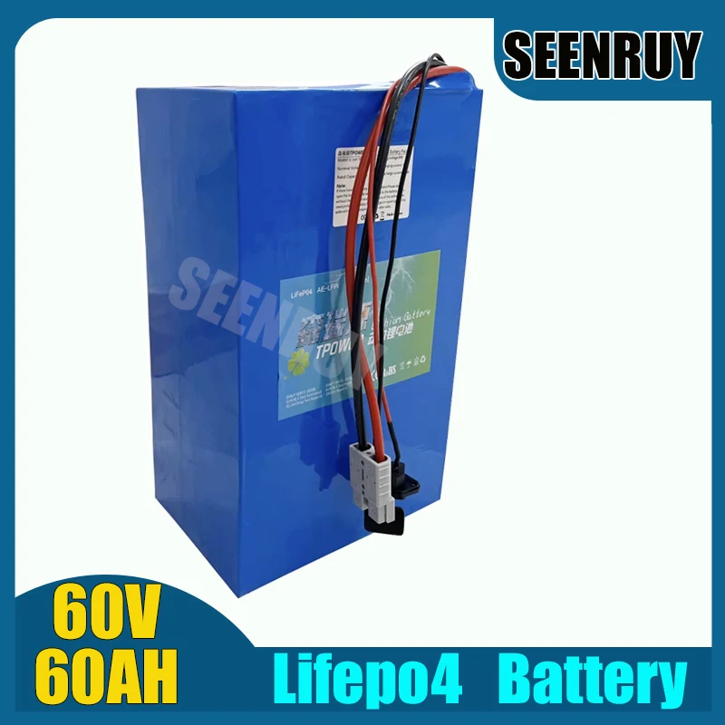 LFP 60V 60AH Lifepo4 Battery with BMS 50A 80A 100A 150A For Golf Cart RV Food Truck Sightseeing Vehicle