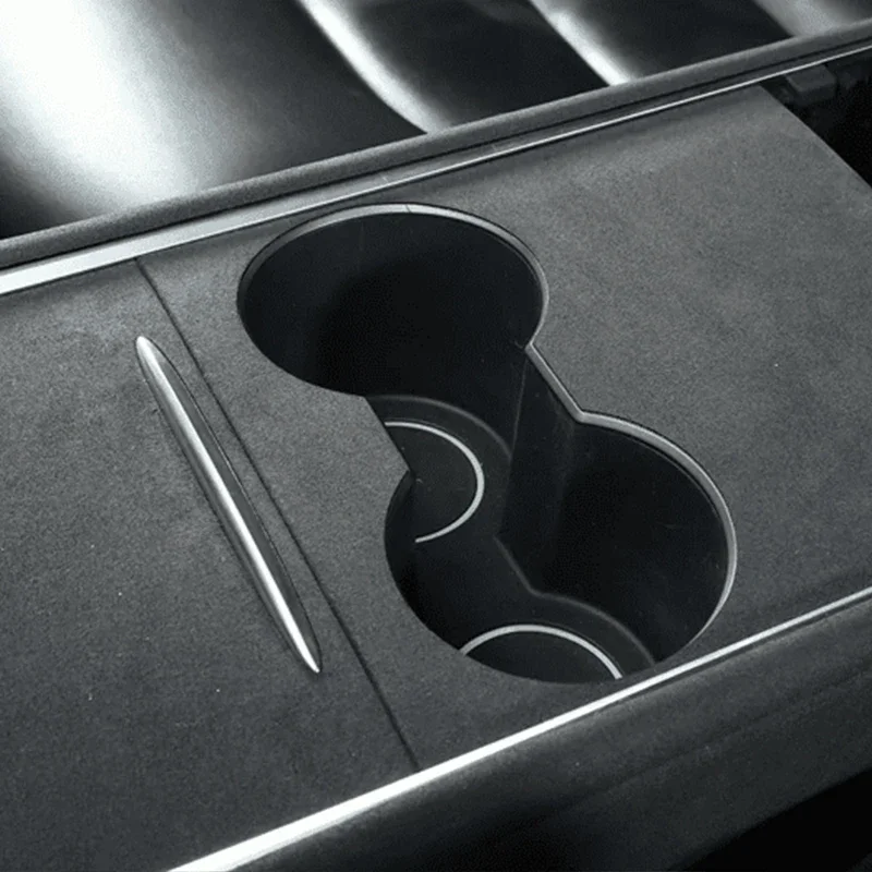 Suede Frabic Trims For Tesla Model 3/Y  2022 2021 Interior Decoration Central Console Patches Wrap Kit Decor Sticker