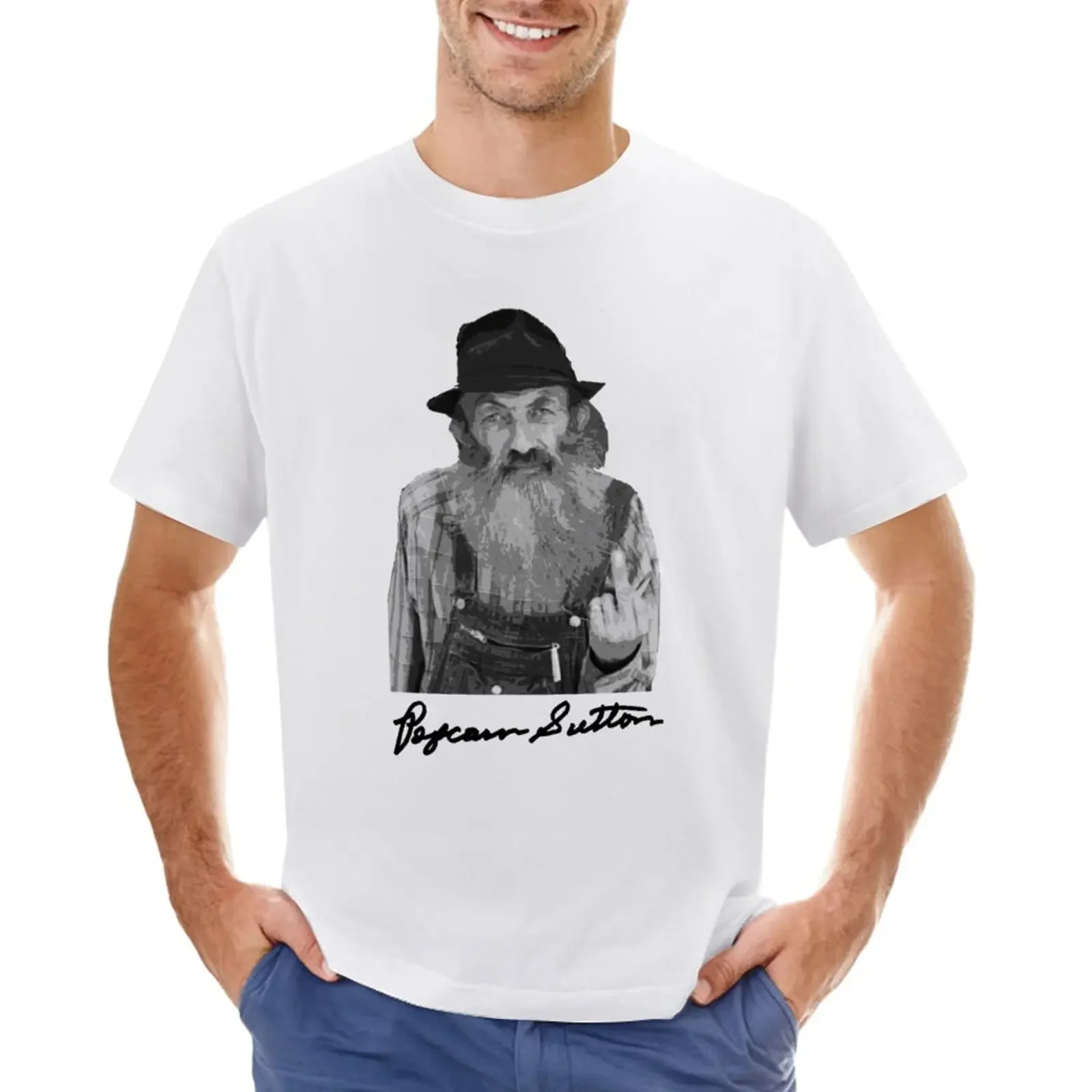 Popcorn Sutton Signed Autographed Facsimile ShirtMoonshine T-Shirt plus size tops heavyweights t shirts for men cotton