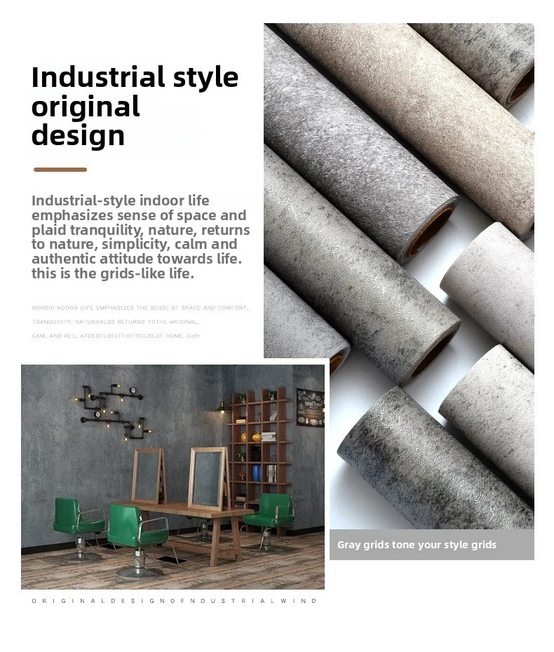 

Waterproof Self-Adhesive Cement Grey Wall Paper 8m Vintage Faded Cracked Pattern Wall Stickers Background Decorations