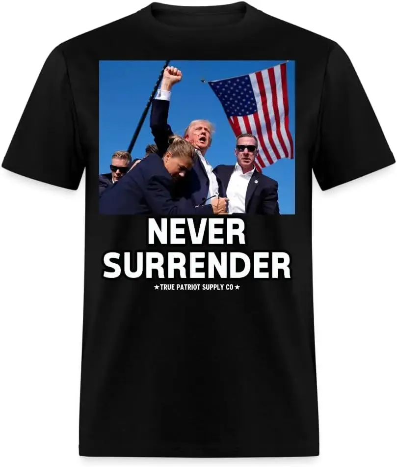 Trump Shot Assassination Attempt Never Surrender Fist Raised Unisex Classic T-Shirt