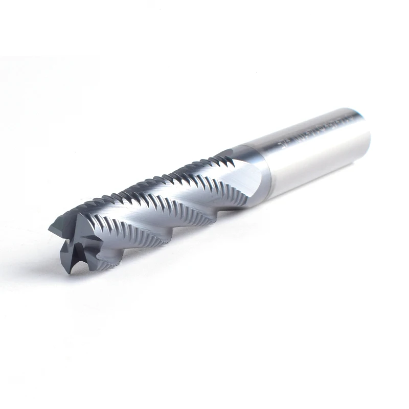 H55 steel rough skin milling cutter with 4 cutting edges, tungsten steel alloy end milling cutter coated with corrugated blade