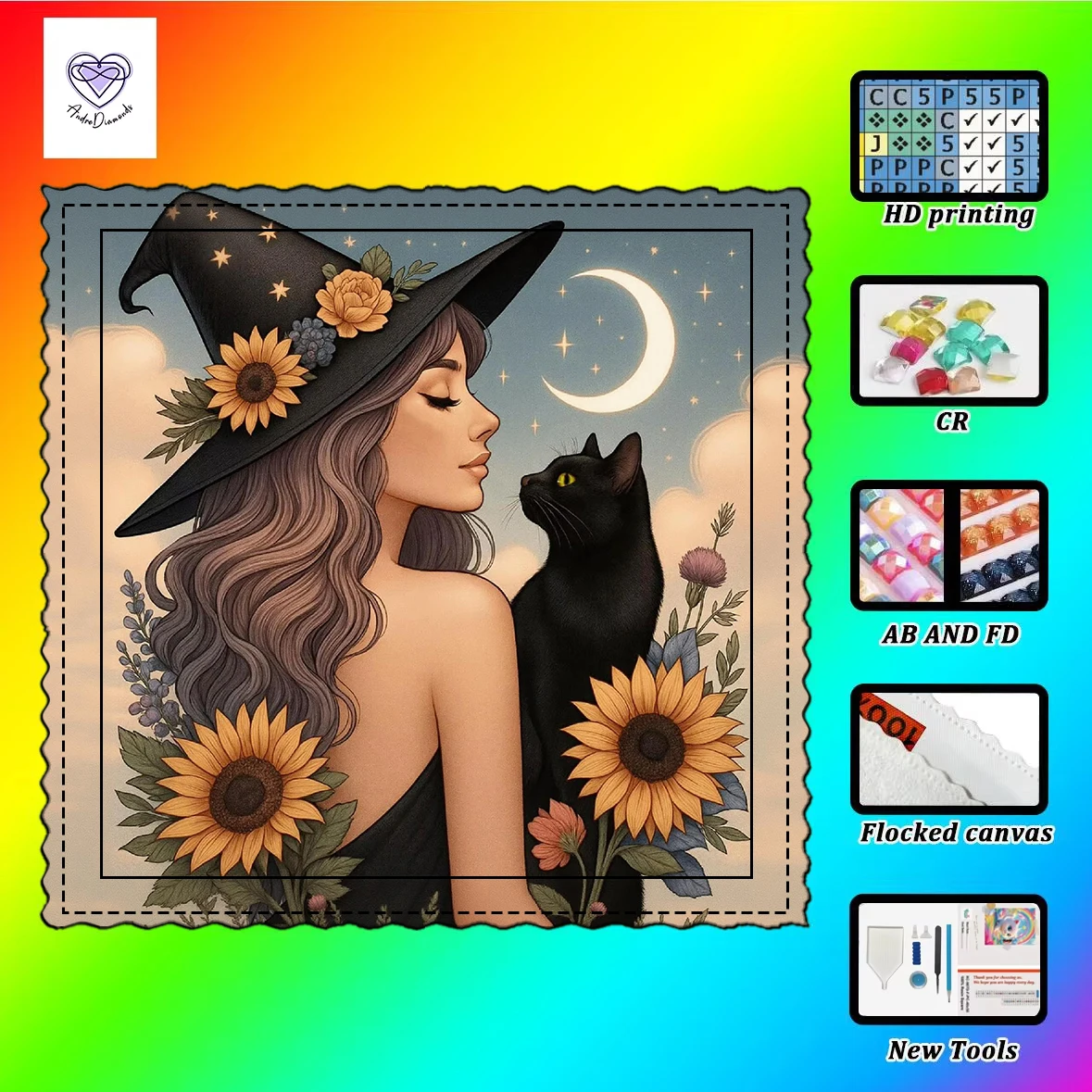 

【Andre Diamond Art】Fashionable girl Resin FD &AB &CR are dazzlingly intertwined With flocking cloth as the base, it has extrao