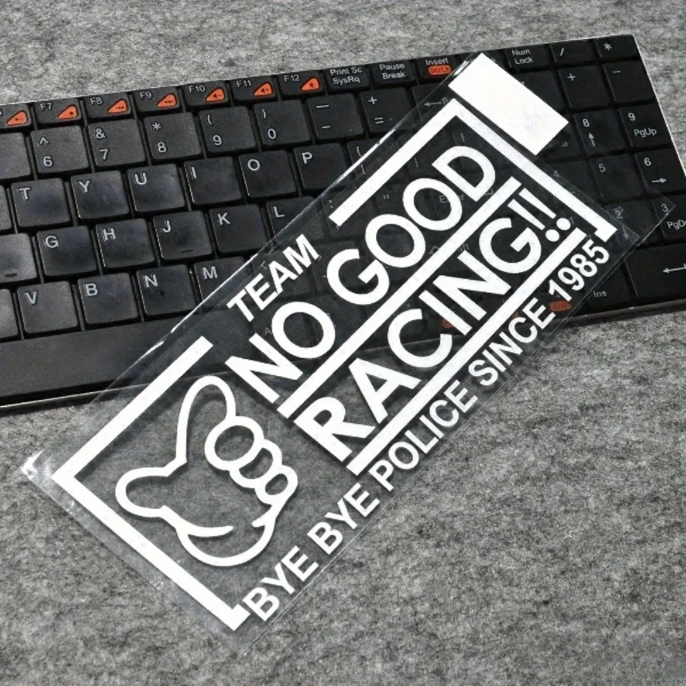 

1 шт., винтажная наклейка Team No Good Racing - белая виниловая наклейка для лобового стекла автомобиля/двери, бутылки ноутбука - забавный стильный декор