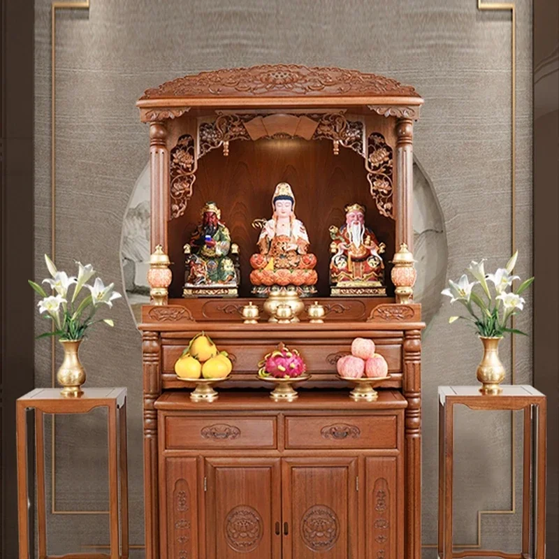 Clothes Closet Shrine Bodhisattva God of Wealth Cabinet Modern Light Luxury Solid Wood Simplicity