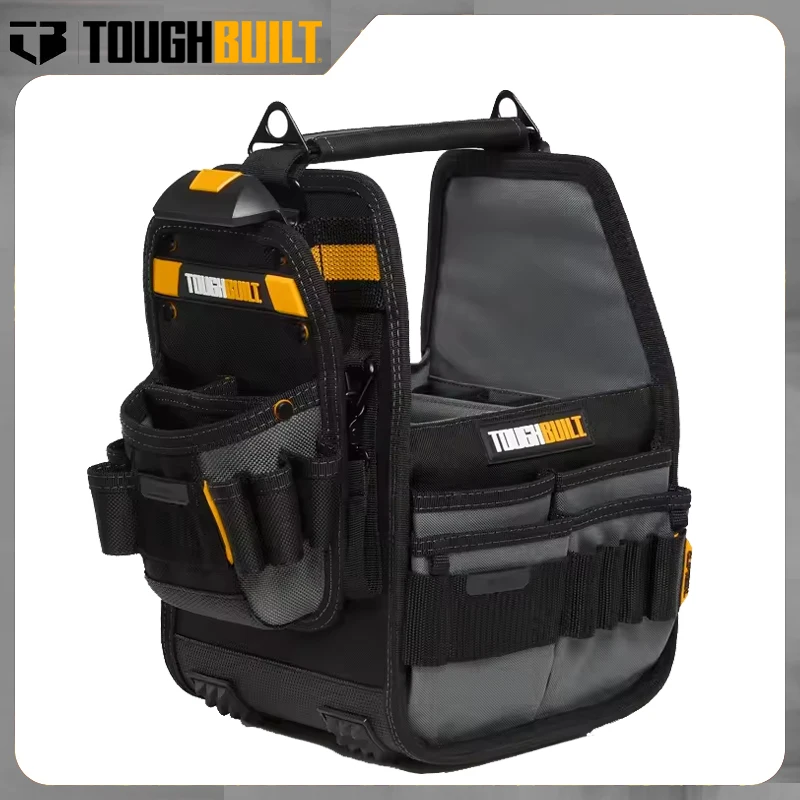 

TOUGHBUILT TB-CT-180-8 8" Tote Pouch ClipTech Equipped Padded Handle Plastic Lined External Pocket Storage Hand Tools