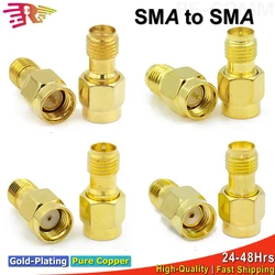 SMA to RP-SMA Adapter SMA Male RP SMA Female RF Coaxial Connector Gold Plated Brass Copper Converter For WiFi Antenna