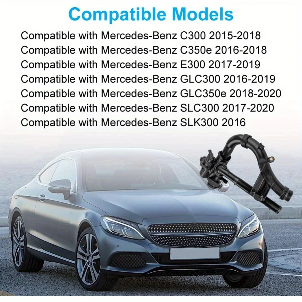Engine Coolant Thermostat Housing For Mercedes-Benz C300 C350e E300 GLC300 GLC350eSLC300 SLK300 2015-2020, A2742000115