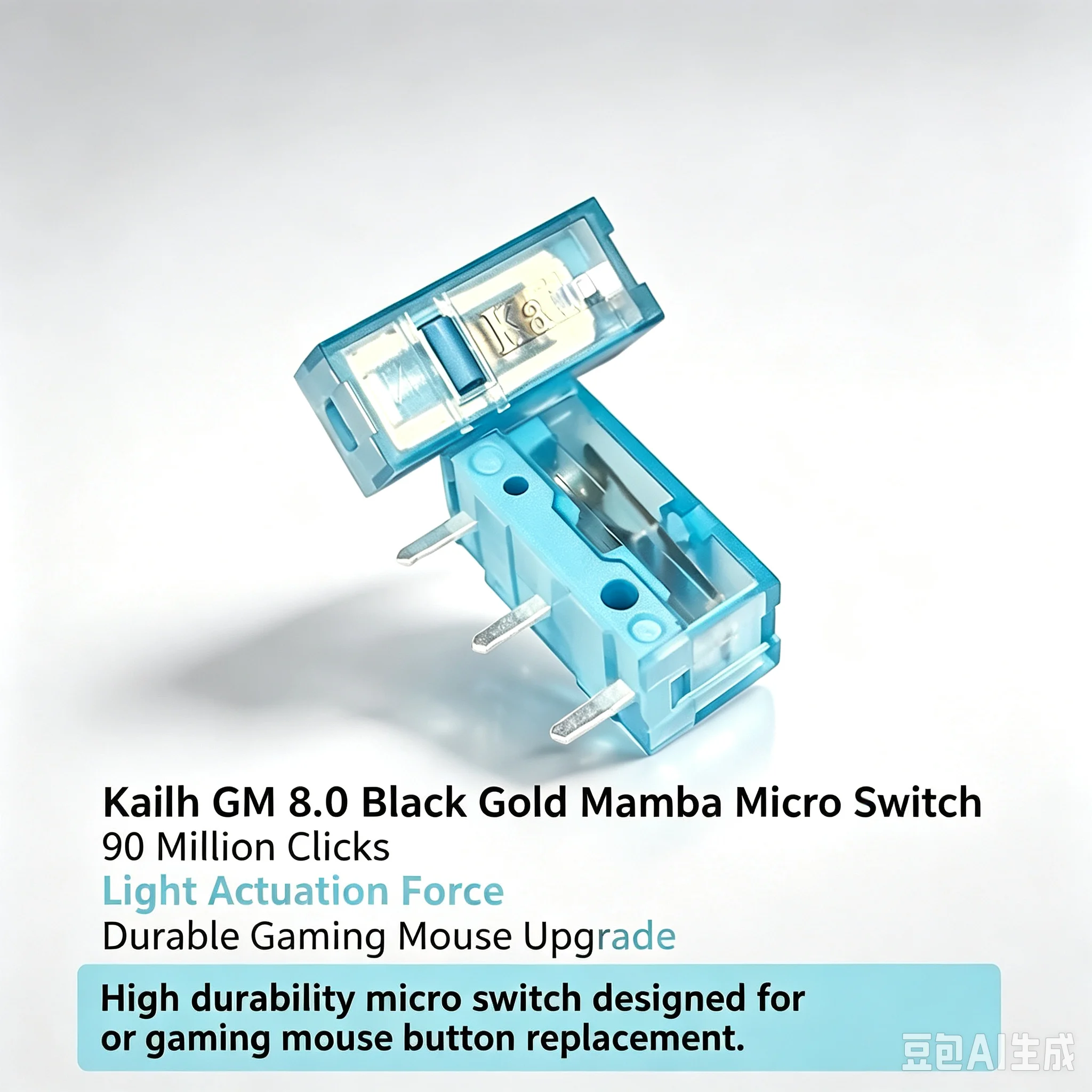 Kailh GM8.0 Upgraded  3‑Pin Mouse Micro‑Switch, 90M Clicks Esports Gaming Button Replacement for Logitech Razer Mouse Repair