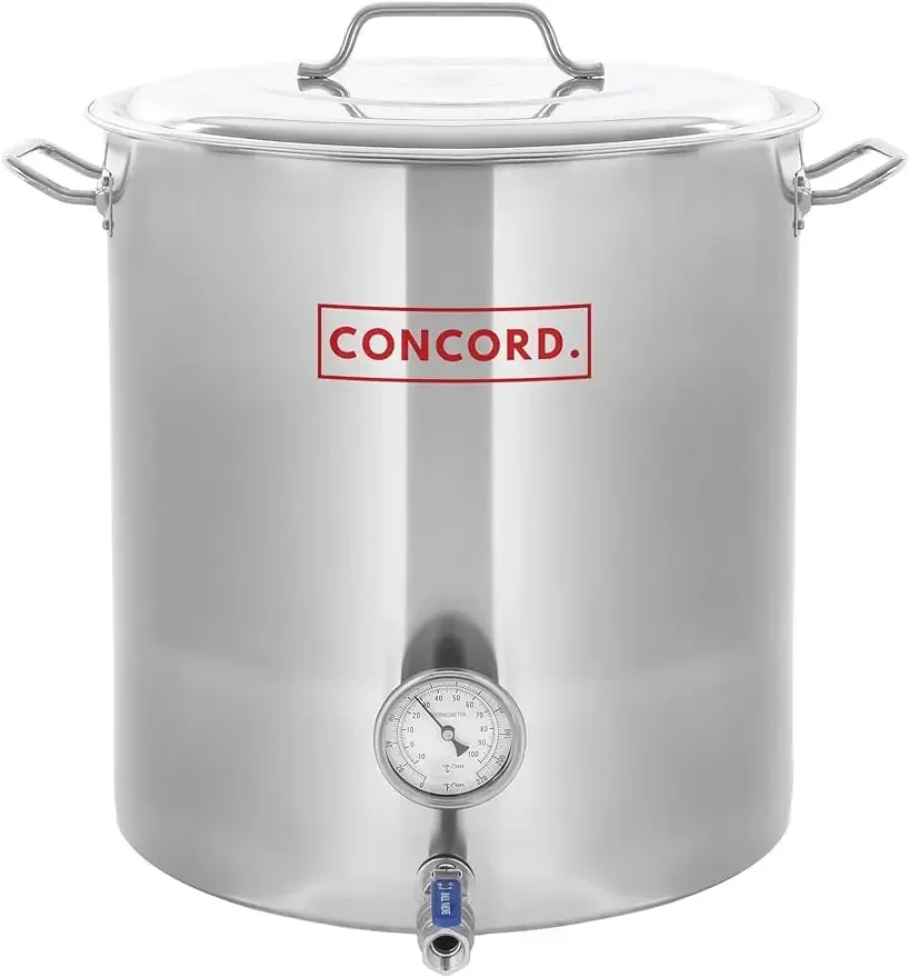 CONCORD Stainless Steel Home Brew Kettle Stock Pot (Weldless Fittings) (160 QT/ 40 Gal)