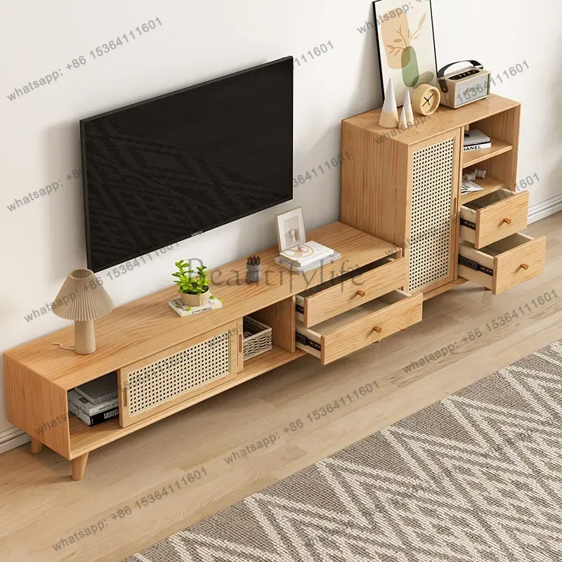 LSNarrow Brown Tv Cabinet Living Room European Wooden Designer Living Room Tv Stands Luxury Modern Mueble Televison Furniture Ho