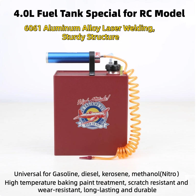 خزان زيت/وقود من سبائك الألومنيوم 4.0 لتر مع مضخة كهربائية خاصة لطائرة طراز RC/السيارة/القارب