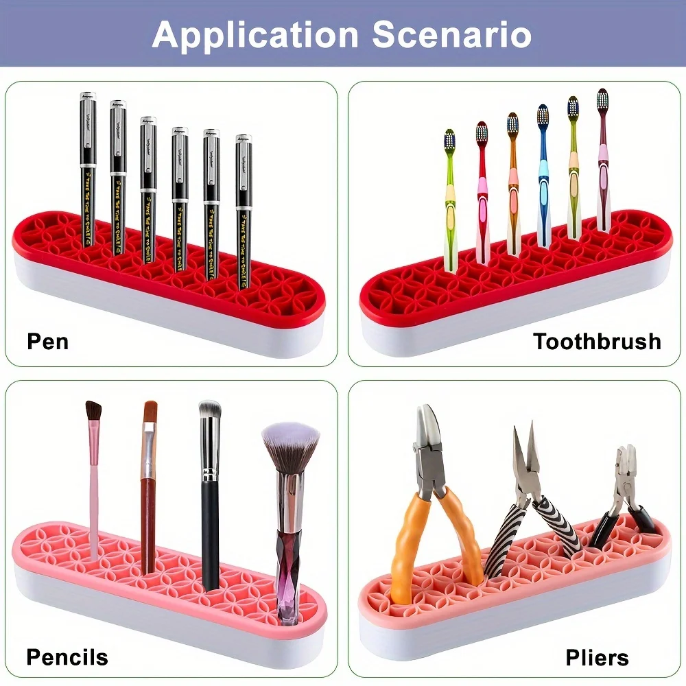 XUQIAN Silicone Makeup Brush Holder Desktop Cosmetic Organizer Pen Holder Sewing Tool Holder Beauty Tool for Scissors Pliers