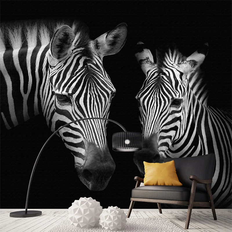 Custom Photo Wall Paper 3D Black And White Animal Mural Living Room Study Background Wall Home Decor Abstract Art Wallpapers 3 D