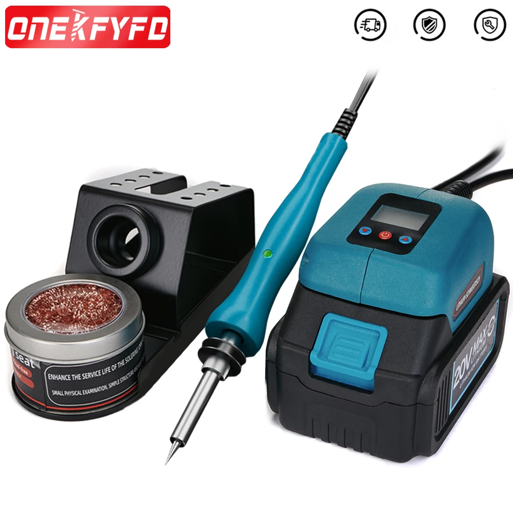 MINI Electric Soldering Station Digital Electronic Welding Iron Portable with Cleaning Ball For Makita 18V Battery