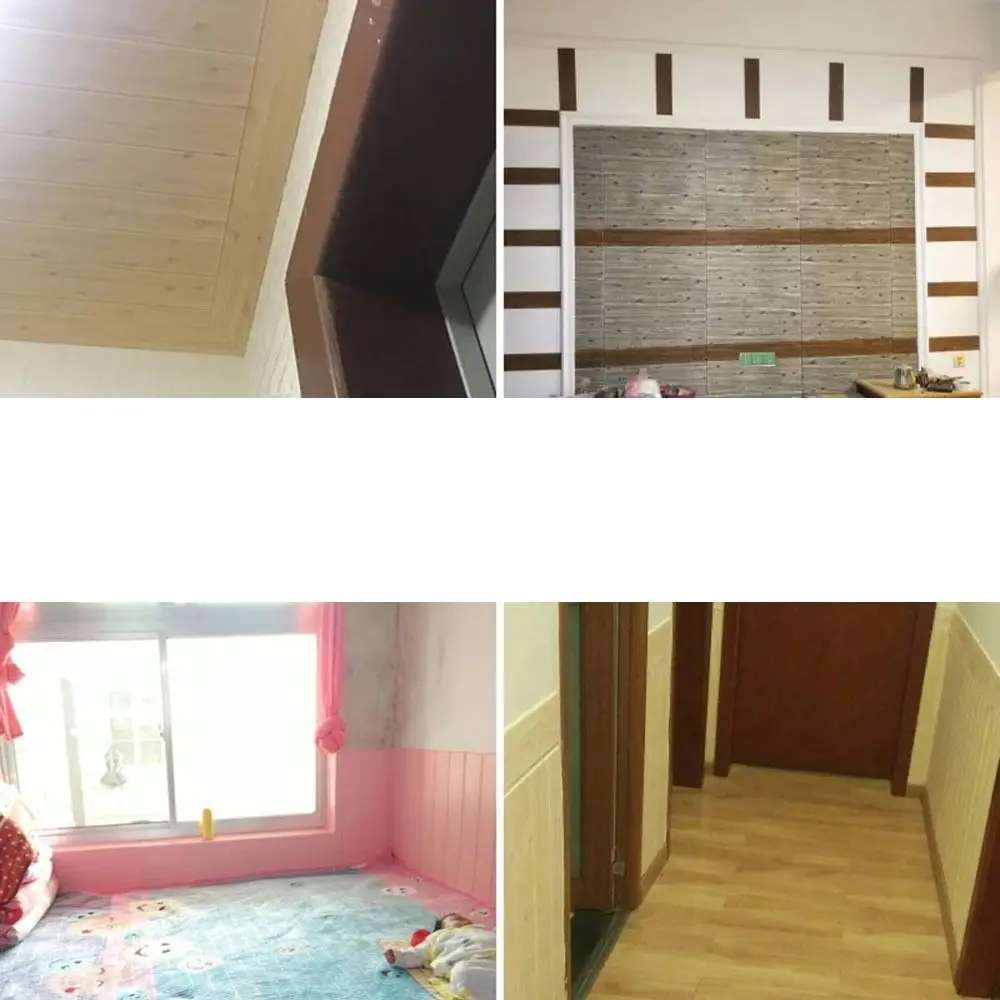 Waterproof Wood Grain Foam Wallpaper Foam Soundproof Anti-collision Self-adhesive Wallpaper Self Adhesive