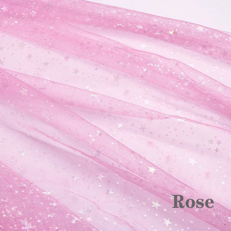 

Декоративная сетка из полиэстера, тюль с узором «снежинка», ткань ручной работы, блестящая декоративная сетка-тюль для детских изделий