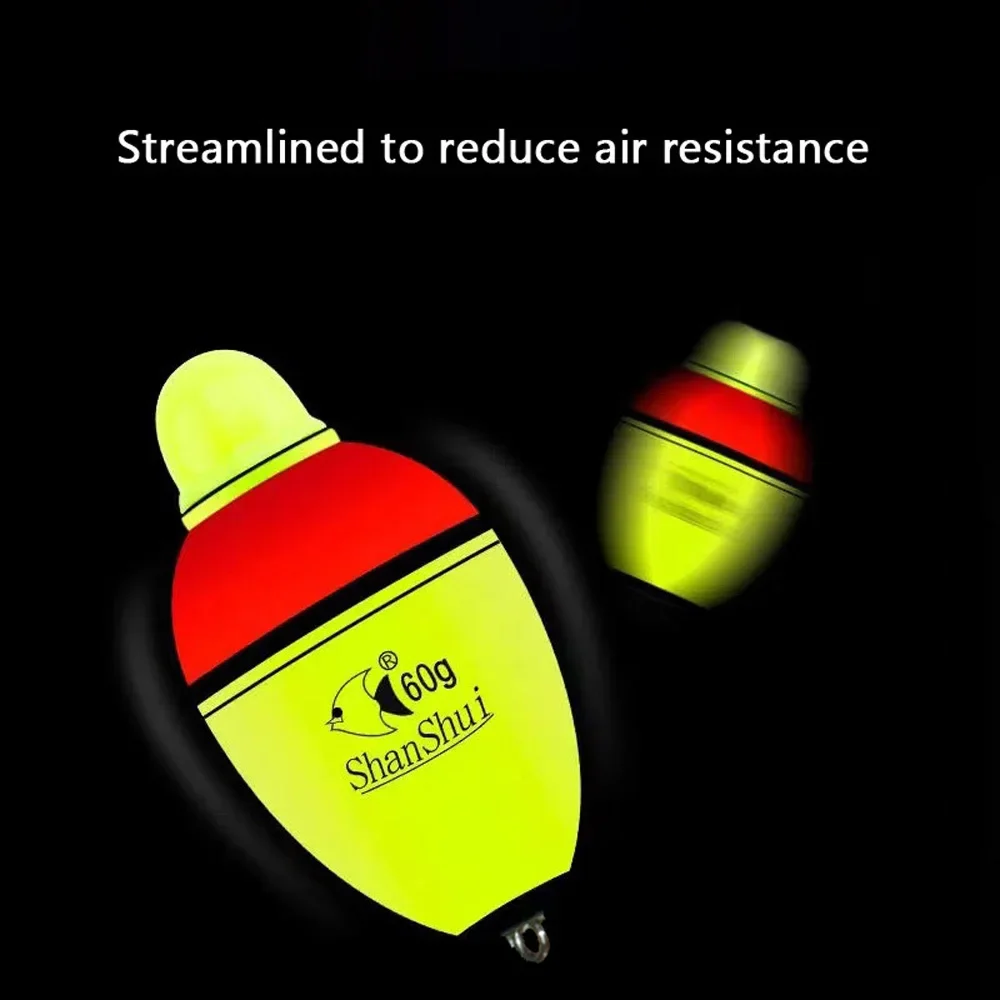 5Pcs Lagging Double Optical Light Led Electronic Sea Fishing Float Long Shot Drift Rod Luminous Floating Stopper for Night Pesca