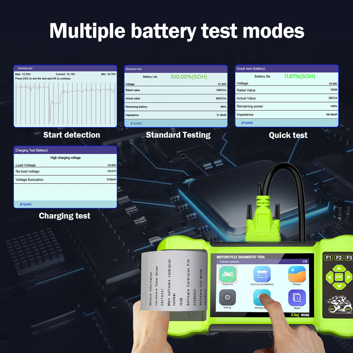 JDiag M300 Motorcycle Diagnostic Scanner Tool Read Clear Fault Service Reset ABS Engine For BMW/Dxcati/Hxrley/Hxnda/Kxwasaki/KxM